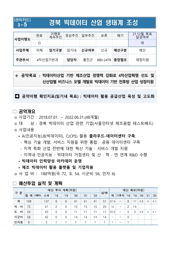 3-5. 경북 빅데이터 산업생태계 조성 | 1페이지